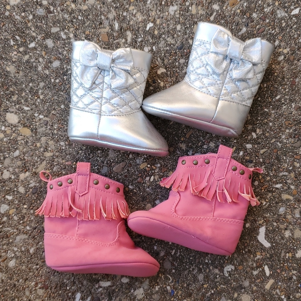 Set of 2 Baby Boots Trimfoot Linmark Fringe Infant